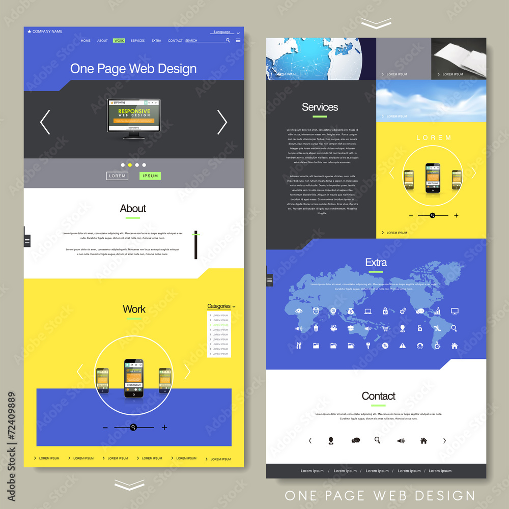 Canvas Prints technology style one page website design