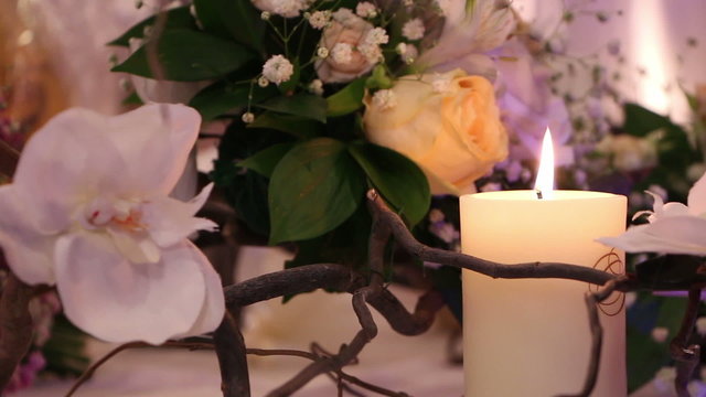 decoration with orchids and candles