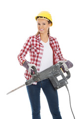 Woman holding drill