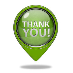Thank you pointer icon on white background