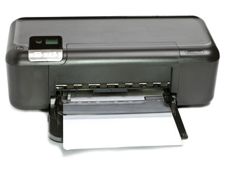 The inkjet printer with paper