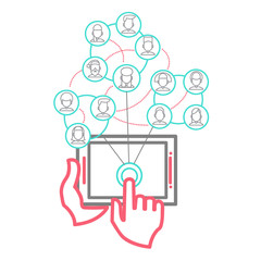 Social Networking People Conceptual Vector Design