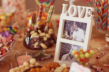 Colorful Wedding Candy Table