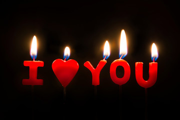 i love you candle