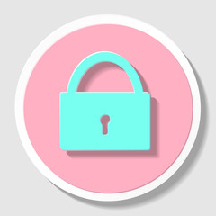 Sketch  padlock with keys in flat style