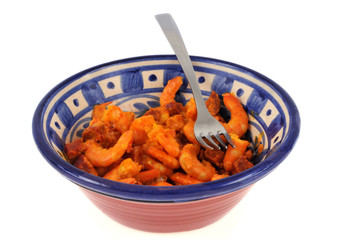 Saladier de crevettes au curry