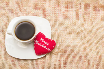 Coffee and Christmas heart