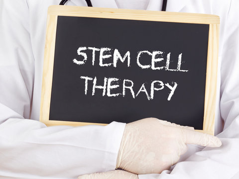 Doctor shows information: stem cell therapy