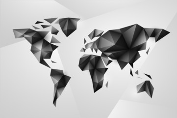 World map background in origami style. - 72416085