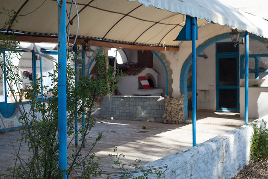 Greek financial crisis abstract - abandoned tavern
