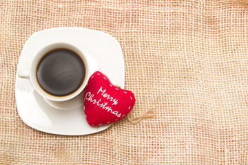 Coffee and Christmas heart