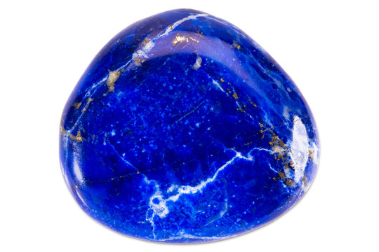 Precious gem on white background, lapis lazuli
