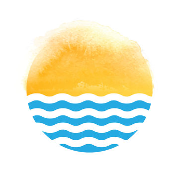 sun and the sea. Vector logo illustration