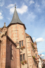 Fototapeta na wymiar Eglise sainte Croix, Kaysersberg, Alsace, Haut Rhin