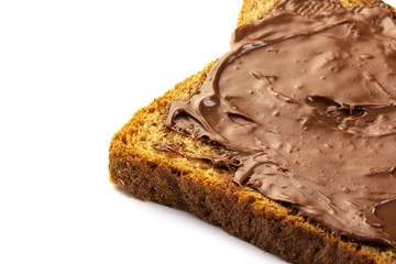 Isolated bread with chocolate cream