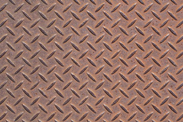 Rusty diamond metal plate texture and background