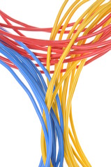 Electrical cables isolated on white background