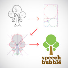 Speech Bubble Tree Abstract Vector Logo Template from Idea to