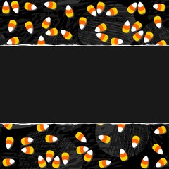 Halloween Zaproszenie Plakat Kartka Sezonowe Słodycze żółty Poziomy