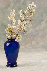 Blue Vase With Spring Flowers