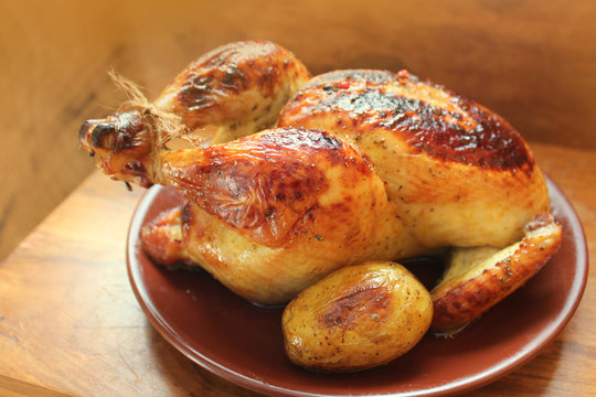 Roasted whole chicken