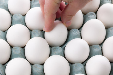 white Eggs in the packaging
