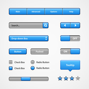 Clean Light Blue User Interface Controls