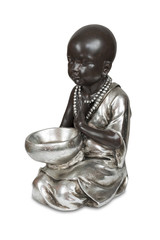Black young buddha isolated with clipping path
