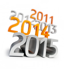 new year 2015. 3d Illustrations on a white background