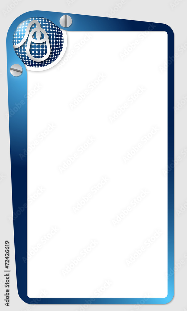 Fototapete blue frame for text with grid and mouse icon