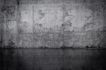 Grungy concrete wall and floor