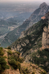 Fototapeta na wymiar Montserrat mountain and the Cavall Bernat