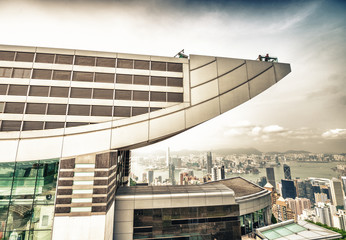 HONG KONG - MAY 12: View of the Peak Tower in Hong Kong atop Vic