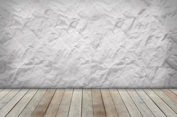 empty wall and plank floor for background