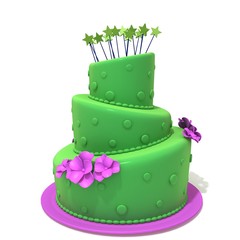 Birthday Cake Green and Pink