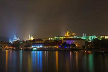 Fototapeta premium Prague Castle and the Little Quarter at night, Czech Republic
