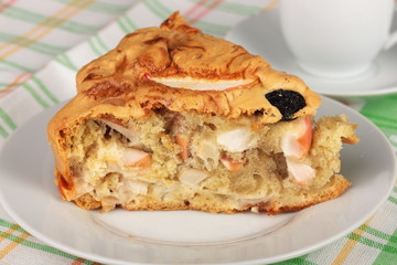 Piece of homemade organic apple pie