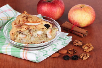 Piece of homemade apple pie