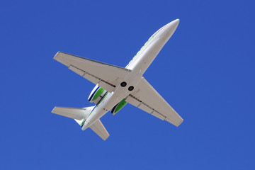 Business jet in the sky