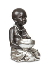 Black young buddha isolated with clipping path