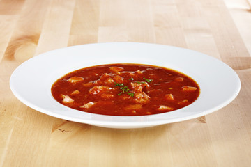 Breakfast soup ready to eat for one Euro made for fast food