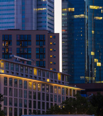 Fototapeta premium Skyline of Frankfurt, Germany, at sunset