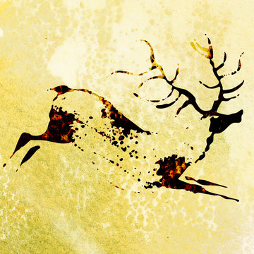 Bushmen san rock painting of antelope