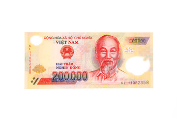 Vietnamese currency 200,000 dong banknote