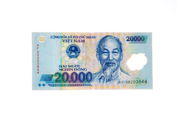 Vietnamese currency 20,000 dong banknote