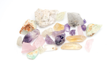 Crude gemstones semiprecious gem amethyst