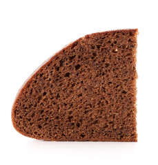 Slice of fresh rye bread isolated on white background cutout