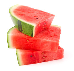Sliced ripe watermelon isolated on white background cutout