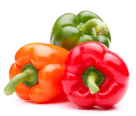 Sweet bell pepper isolated on white background cutout