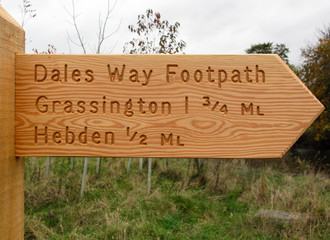 Dales Way signpost - Yorkshire Dales National Park UK 